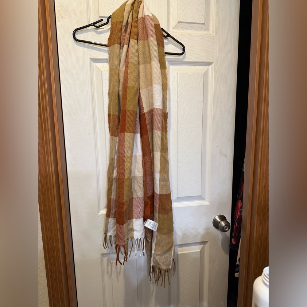 J Crew multi colored plaid scarf